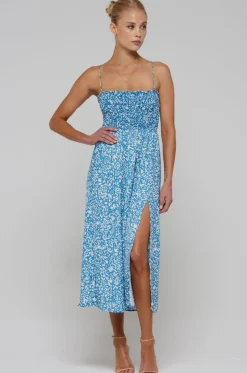Shop Ashley Midi In Iris Women Dresses