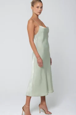 Shop Berri Slip In Sage Women Dresses