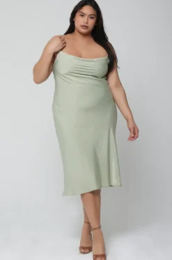 Shop Berri Slip In Sage Women Dresses