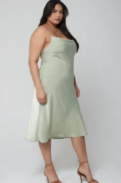 Shop Berri Slip In Sage Women Dresses