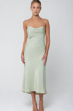 Shop Berri Slip In Sage Women Dresses