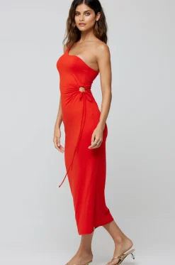 Outlet Caley Dress In Red Women Dresses