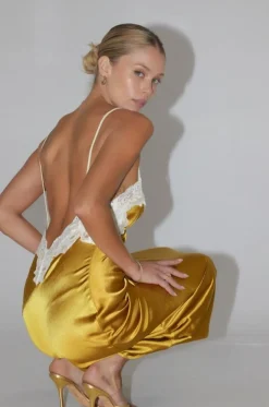 Online Celine Dress In Gold Women Dresses