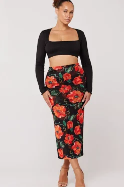 New Clyde Mesh Skirt In Poppy Women Bottoms