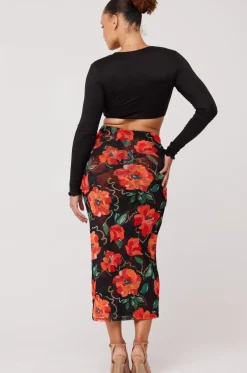 New Clyde Mesh Skirt In Poppy Women Bottoms