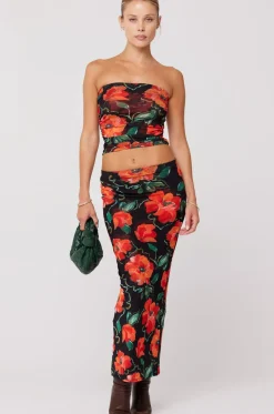 New Clyde Mesh Skirt In Poppy Women Bottoms