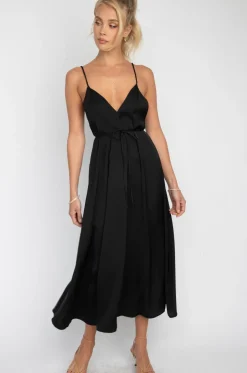 Fashion Hannah Midi In Black Women Dresses