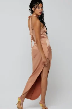 Cheap Nicole Midi In Copper Women Dresses