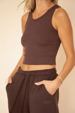 Fashion Og Tank In Brown Women Tops