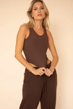 Fashion Og Tank In Brown Women Tops