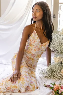 Shop Pfeiffer Dress In Gardenia Women Dresses