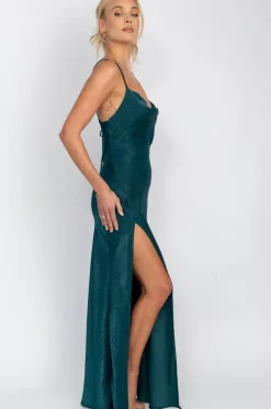 Clearance River Slip In Emerald Women Dresses