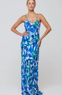 Store Rose Maxi In Aqua Women Dresses