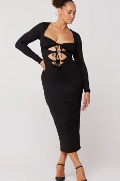 Hot Simone Dress In Black Women Dresses
