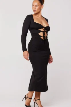 Hot Simone Dress In Black Women Dresses