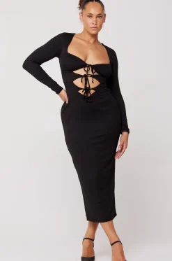 Hot Simone Dress In Black Women Dresses